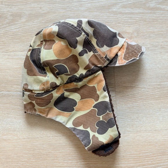 RARE Vintage Columbia Gore-Tex Camo Winter Hat Sherpa Lined Ear Flaps USA L/XL - Picture 2 of 8